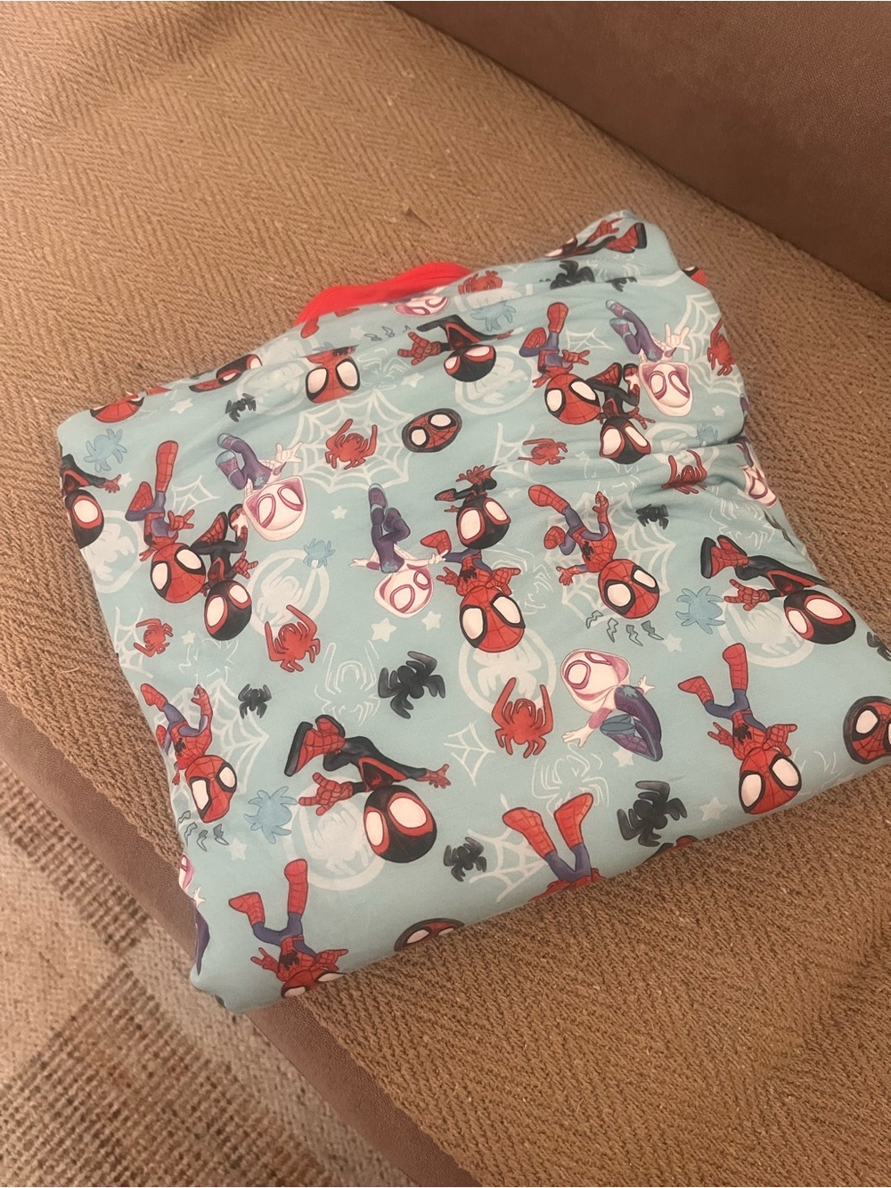Little Sleepies Light Blue spidey blanket